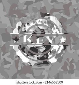 Key on grey camo texture 