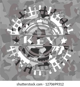 Key on grey camouflaged pattern