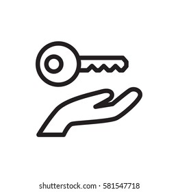 key on hand icon.