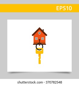 Key on hook with house figure
