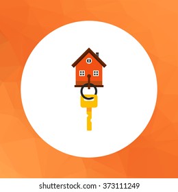 Key on hook with house figure