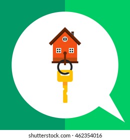 Key on hook with house figure