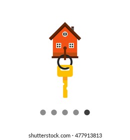 Key on hook with house figure