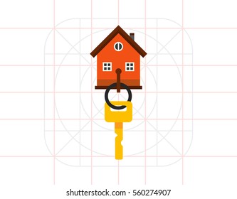 Key on hook with house figure