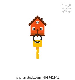 Key on hook with house figure