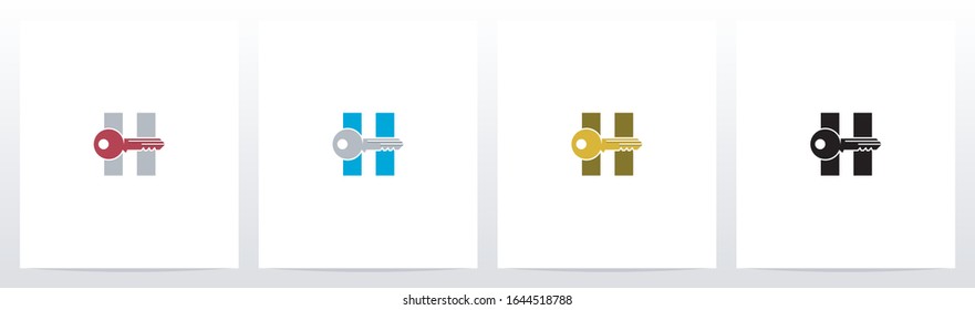 Diseño de logotipo clave en la letra H