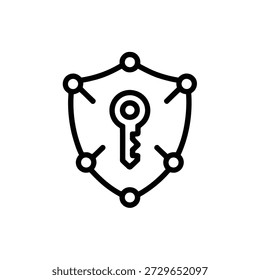 tecla no ícone de escudo para segurança e proteção