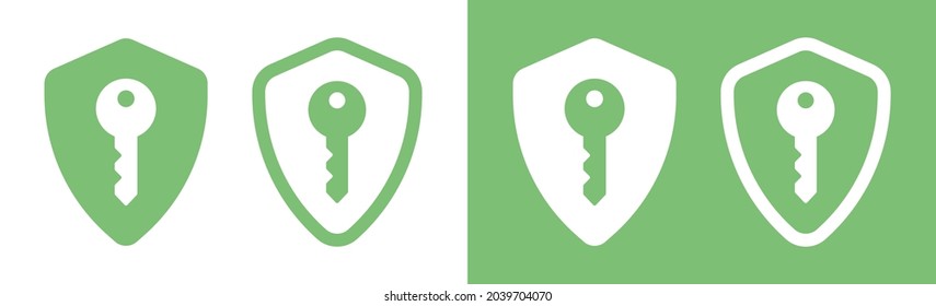 Tecla en el icono de protección de escudo. Sistema de seguridad