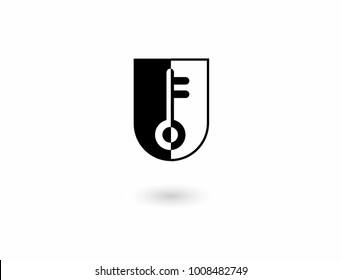 Key on shield vector