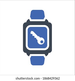 Key on smart watch icon