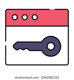 Clave en la página web, concepto de acceso a la web