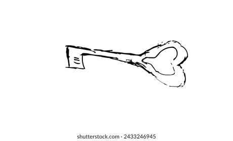 The key is on a white background with a black outline,