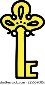 Key on a white background. vector illustration in doodle style. Design for Valentines Day, Wedding, stickers