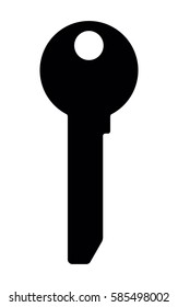 key on white background, vector silhouette