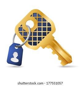 Key on white icon