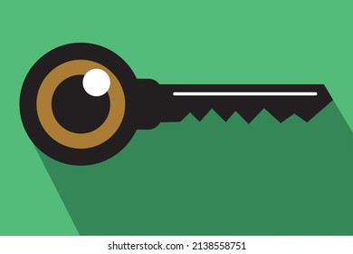 Key with one eye. Vector illustration. Master graphic. Key visual 