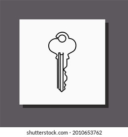 key one line art continuous line