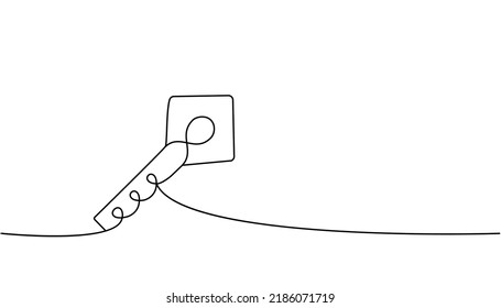 Dibujo continuo de una línea clave. Ilustración continua de una línea de la tecla principal. Ilustración lineal minimalista del vector