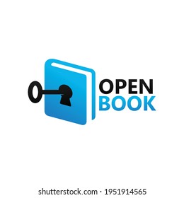 Key open book logo template design