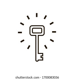 Tecla para abrir la puerta Icono en fondo blanco. Estilo moderno y plano para el diseño gráfico, sitio web. EPS 10.