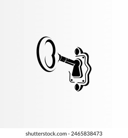 Key open the door logo template design isolated on grey white gradient background.