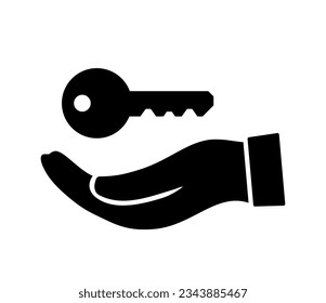 Key open hand vector icon