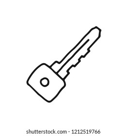 key to open the lock icon sketch. isolated object tool.