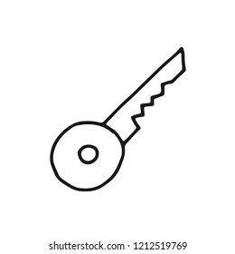 key to open the lock icon sketch. isolated object tool.