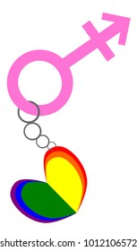 The key for open relationship of LGBT.Vector Illustration
