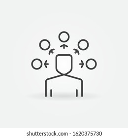 Key Opinion Leader or KOL vector outline concept icon or design element