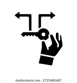 Ilustración vectorial de glifos de icono de clave de oportunidad