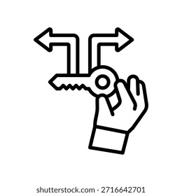 Clave Para La Ilustración vectorial De La Línea De Iconos De Oportunidad