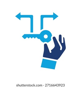 Icono de la llave de la oportunidad Ilustración vectorial mixta