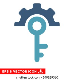 Key Options EPS vector icon. Illustration style is flat iconic bicolor cyan and blue symbol on white background.