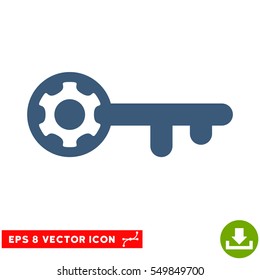 Key Options EPS vector icon. Illustration style is flat iconic blue symbol on white background.