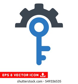 Key Options EPS vector pictogram. Illustration style is flat iconic bicolor smooth blue symbol on white background.