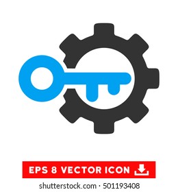 Key Options EPS vector pictograph. Illustration style is flat iconic bicolor blue and gray symbol on white background.