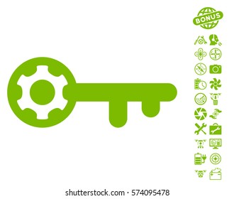 Key Options icon with bonus copter tools clip art. Vector illustration style is flat iconic symbols on white background.