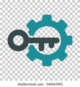 Key Options icon. Vector pictograph style is a flat bicolor symbol, soft blue colors, chess transparent background. Designed for software and web interface toolbars and menus.