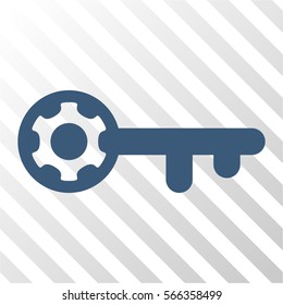 Key Options vector icon. Illustration style is flat iconic blue symbol on a hatch transparent background.