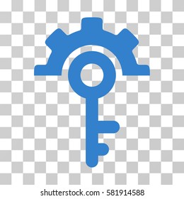Key Options vector icon. Illustration style is a flat iconic cobalt symbol on a transparent background.