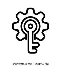 Key Options vector icon. Style is flat symbol, vector illustration on white background