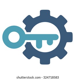 Key Options vector icon. Style is bicolor flat symbol, cyan and blue colors, rounded angles, white background.