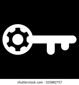 Key Options vector icon. Style is flat symbol, white color, rounded angles, black background.