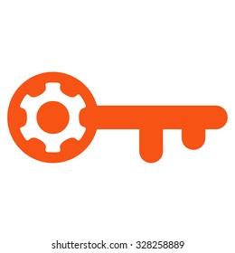 Key Options vector icon. Style is flat symbol, orange color, rounded angles, white background.