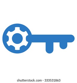 Key Options vector icon. Style is flat symbol, smooth blue color, rounded angles, white background.