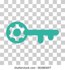 Key Options vector pictogram. Illustration style is a flat iconic cyan symbol on a transparent background.