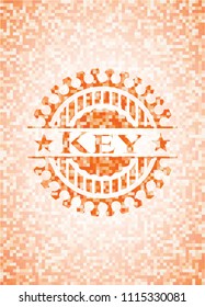 Key orange mosaic emblem