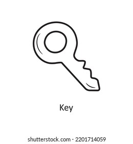 Key outline Icon Design illustration. Media Control Symbol on White background EPS 10 File