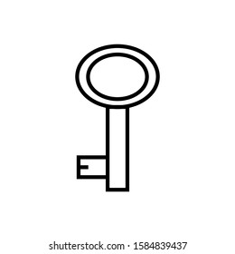 Key outline icon isolated. Symbol, logo illustration for mobile concept and web design.